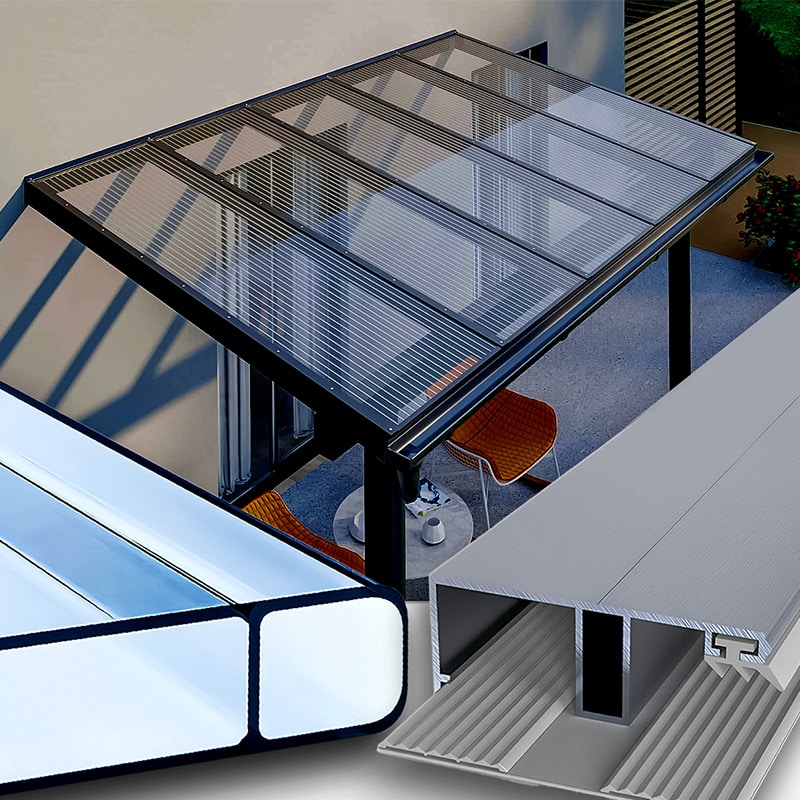 terrassenüberdachung doppelstegplatten 16 mm glasklar farblos alu gummi 2 fach struktur vertica 16:96 acrylglas s&v setgplattenversand gmbh