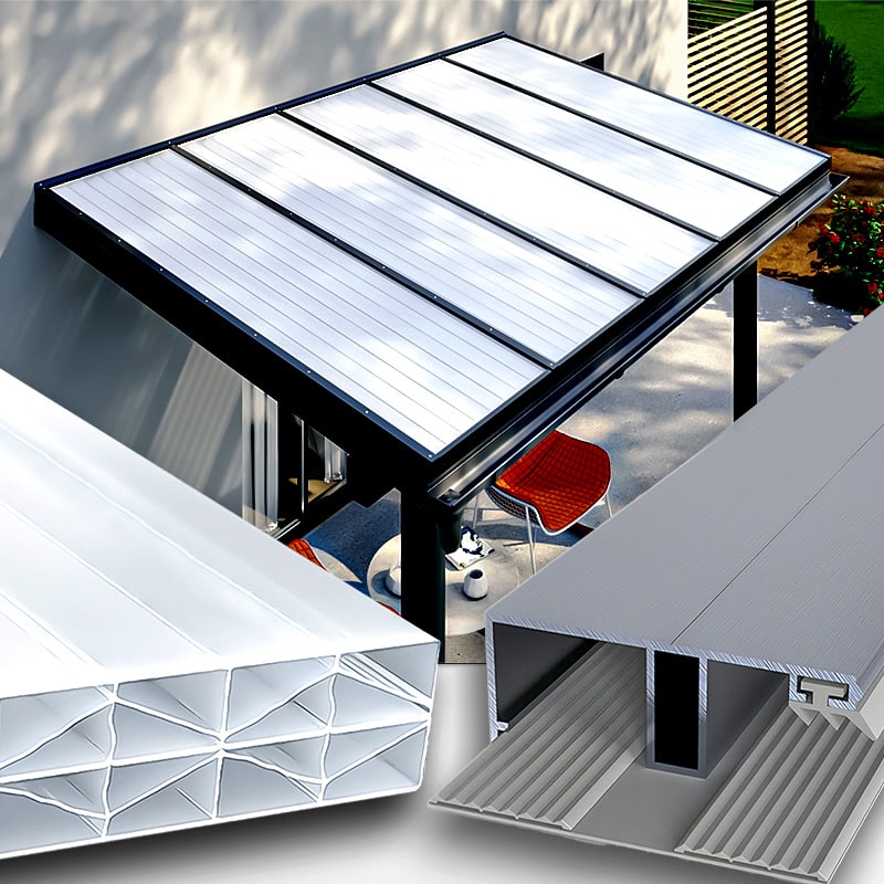 Terrassenüberdachung Doppelstegplatten 16 Mm Weiß Opal Alu Gummi X Struktur S&Amp;Amp;V Setgplattenversand Gmbh