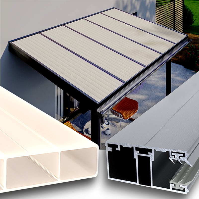 Terrassenüberdachung Doppelstegplatten 16 Mm Sunstop Sky Alu Alu 2 Fach Struktur Acrylglas S&Amp;V Setgplattenversand Gmbh