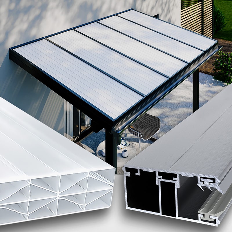 Terrassenüberdachung Doppelstegplatten 16 Mm Weiß Opal Alu Alu X Struktur S&Amp;V Setgplattenversand Gmbh